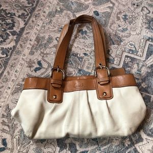 Coach | Soho Brown Off White Leather Purse | Medium Size